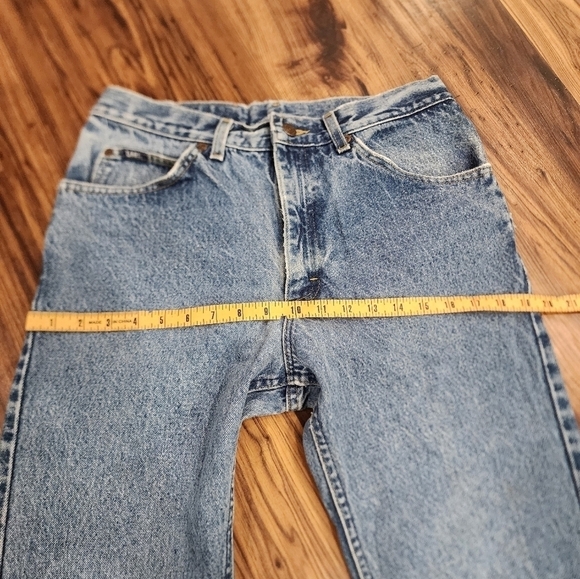 Vtg Lee Jeans Mens 33x31 Straight Leg Union Made USA Mid-rise Leather Patch - Picture 9 of 13